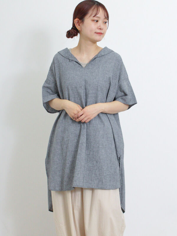 モズク様 クールコットン】柄アソートスキッパーチュニック（トップス