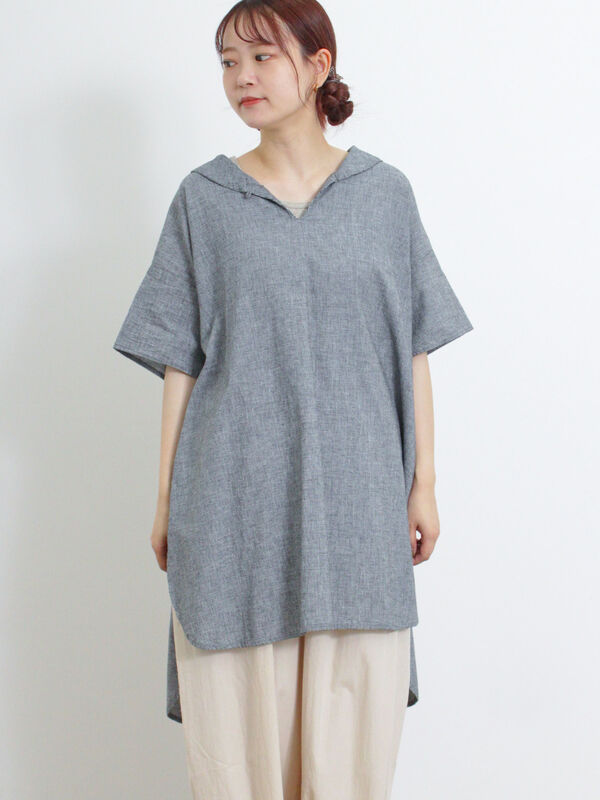 クールコットン】柄アソートスキッパーチュニック（トップス