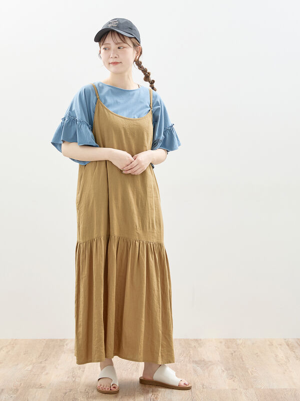 抗菌防臭】前後2way清楚なティアードキャミワンピ（ワンピース