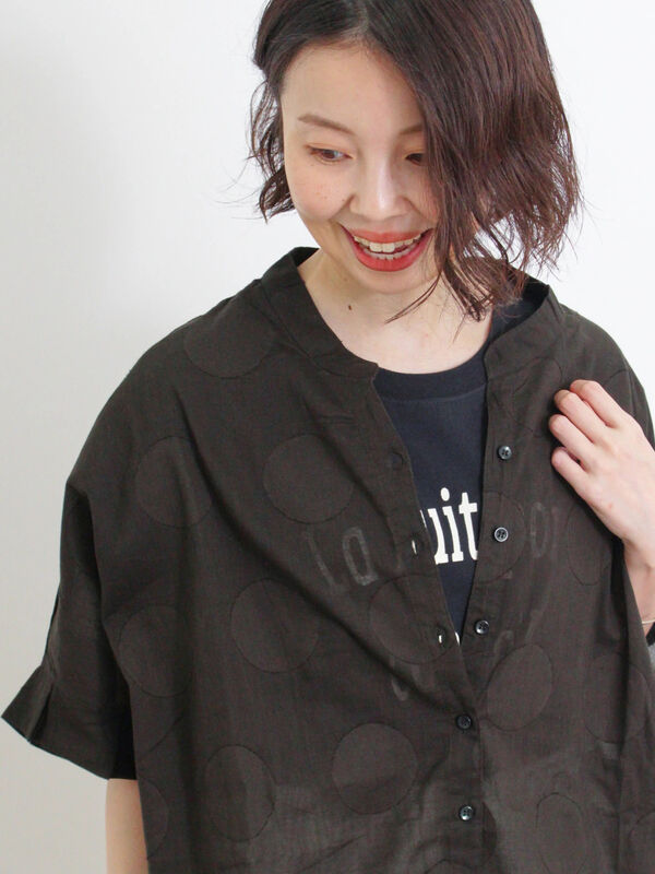 ドットジャカードスキッパーチュニック（トップス/シャツ