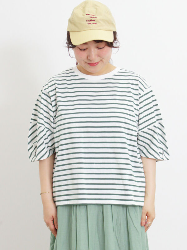 ボーダーコクーンスリーブTシャツ（トップス/ニット・セーター