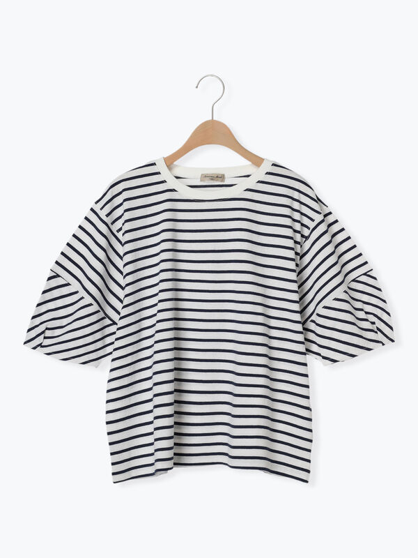 ボーダーコクーンスリーブTシャツ（トップス/ニット・セーター