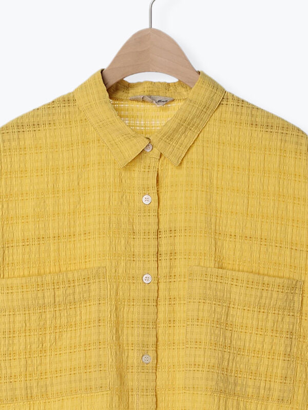 チカキサダ チェックブラウス 黄色 カールパークレーン KarLParkLane ギンガムチェックブラウス （黄色