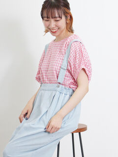 MA*RS】リボン付きハシゴレースブラウス - WHT/ピンク size-F