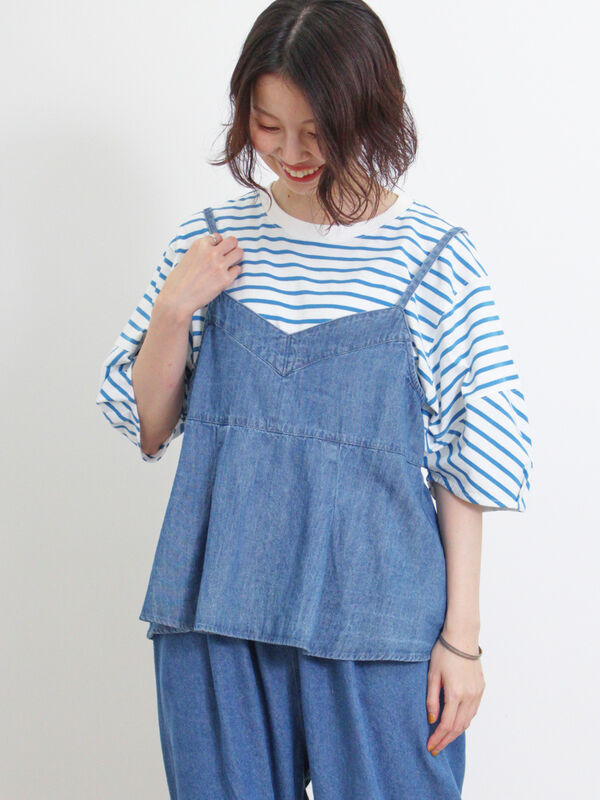 デニム/ツイルビスチェ（アウター/ベスト）【セール】｜Samansa Mos2