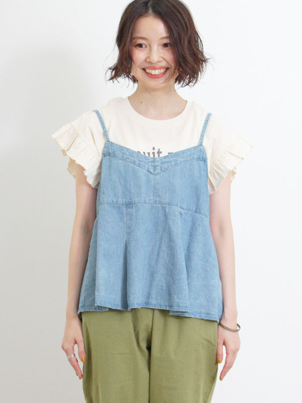 デニム/ツイルビスチェ（アウター/ベスト）【セール】｜Samansa Mos2