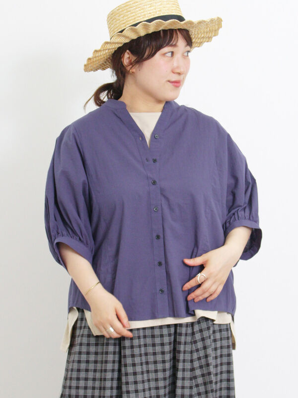 切替スキッパーシャツ（トップス/シャツ・ブラウス）【セール