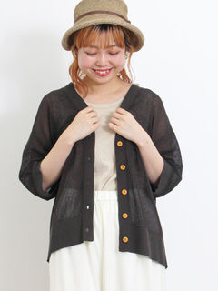 SALE　40％OFF　セモアージュ　ボンディングカーディガン　Vネックカーディガン　ゆったりシルエット　20241633　あすつく　C'EST MOIJEU　セモア　羽織り C`EST MOIJEU SALE 40％OFF セモアージュ ボンディング