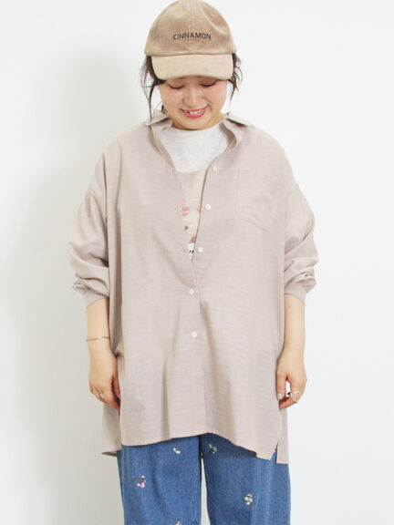 【イージーケア・接触冷感】シャツチュニック（チャコールグレー/ベージュ/イエロー/ブルー）｜Samansa Mos2（サマンサ モスモス）通販