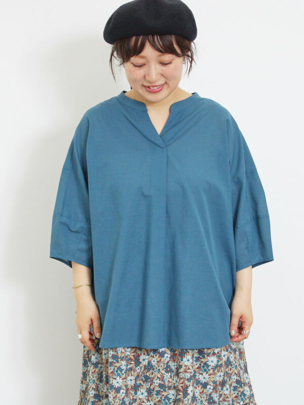 イージーケア・接触冷感】スキッパーブラウス（トップス/シャツ