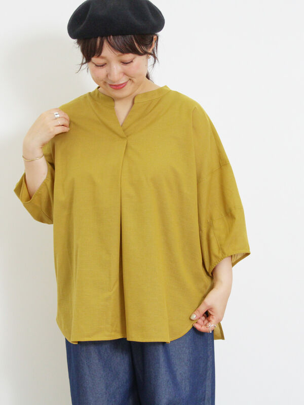 イージーケア・接触冷感】スキッパーブラウス（トップス/シャツ