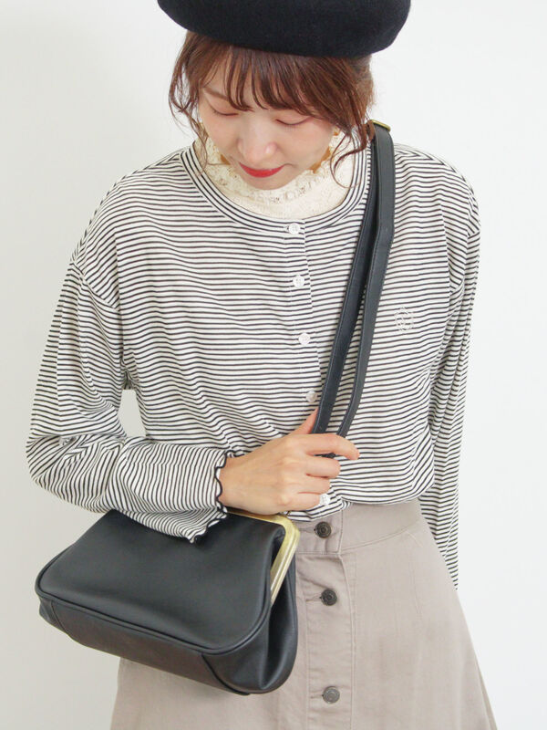 ワンポイント刺繍シアーボーダーカーディガン（トップス/カーディガン