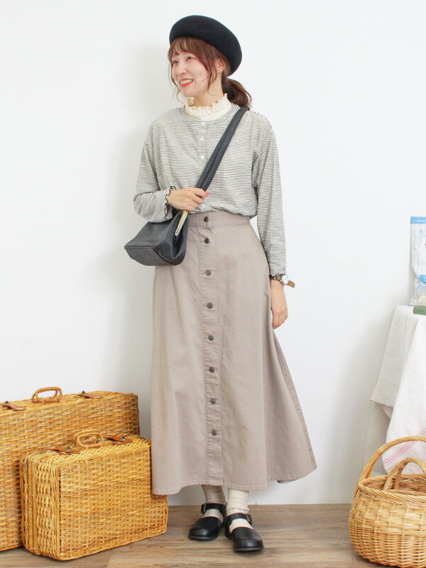 ワンポイント刺繍シアーボーダーカーディガン（トップス/カーディガン