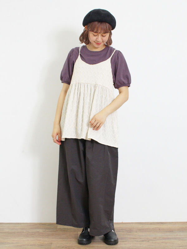 ドローコードデザインワイドパンツ（ボトムス/パンツ）【セール