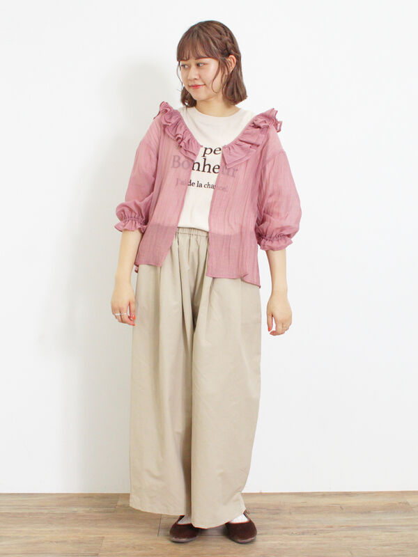 ドローコードデザインワイドパンツ（ボトムス/パンツ）【セール