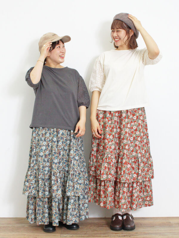 柄アソート裾重ねスカート（ボトムス/スカート）【セール】｜Samansa