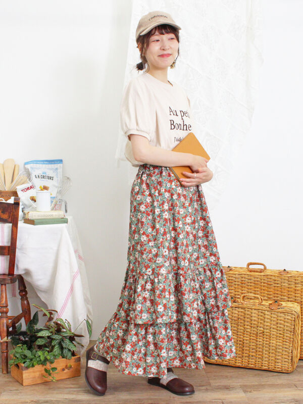 柄アソート裾重ねスカート（ボトムス/スカート）【セール】｜Samansa