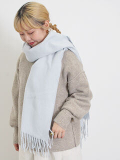 【新品未使用】 ollun マフラー ブラウン flower（ファッション） マフラー ストール バウンスマフラー2