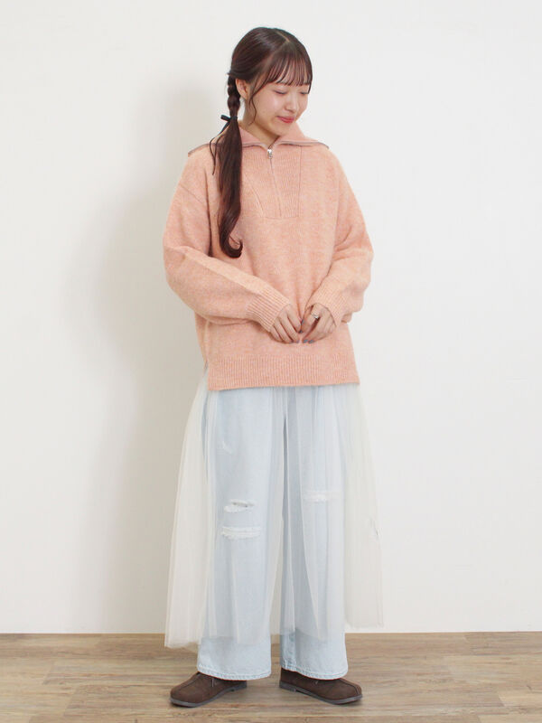 ハーフジッププルオーバー（トップス/ニット・セーター）【セール