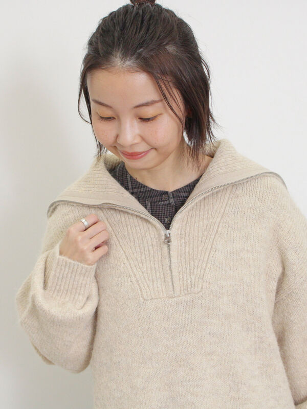 ハーフジッププルオーバー（トップス/ニット・セーター）【セール