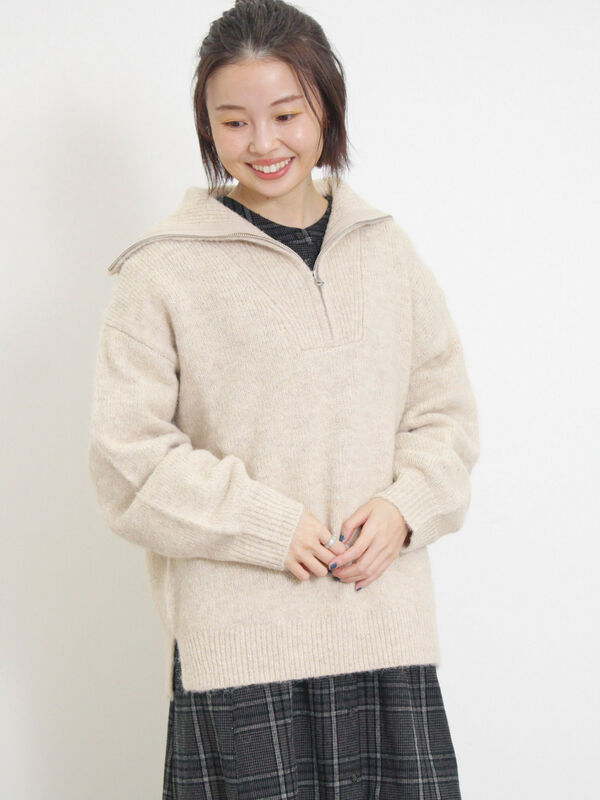 ハーフジッププルオーバー（トップス/ニット・セーター）【セール