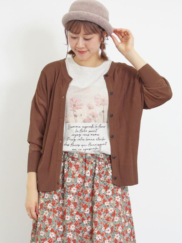 接触冷感】畦編みニットカーディガン（トップス/カーディガン