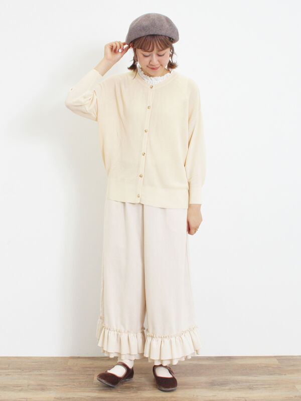 接触冷感】畦編みニットカーディガン（トップス/カーディガン