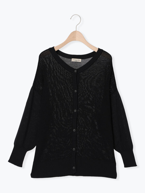 接触冷感】畦編みニットカーディガン（トップス/カーディガン