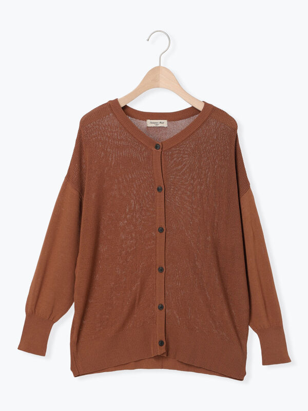 接触冷感】畦編みニットカーディガン（トップス/カーディガン