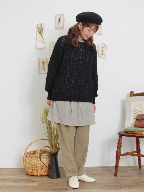 片畦クルーネックゆるニット（トップス/ニット・セーター）【セール