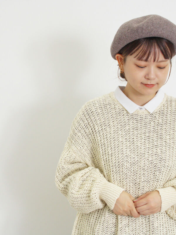 片畦クルーネックゆるニット（トップス/ニット・セーター）【セール