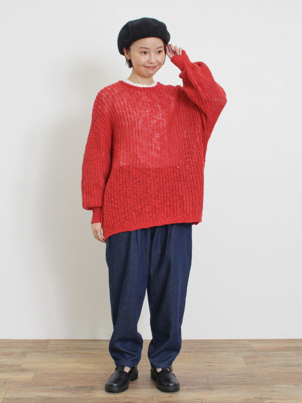 片畦クルーネックゆるニット（トップス/ニット・セーター）【セール