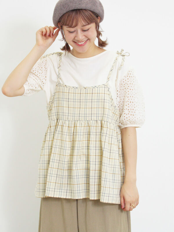 チェック柄キャミブラウス（トップス/シャツ・ブラウス）【セール