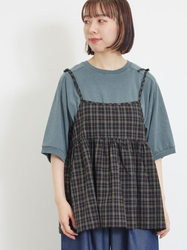 チェック柄キャミブラウス（トップス/シャツ・ブラウス）【セール