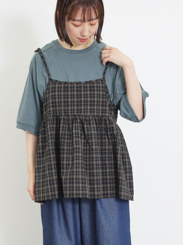 チェック柄キャミブラウス（トップス/シャツ・ブラウス）【セール