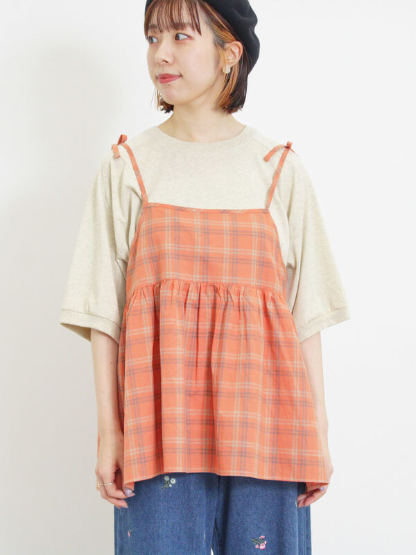 チェック柄キャミブラウス（トップス/シャツ・ブラウス）【セール