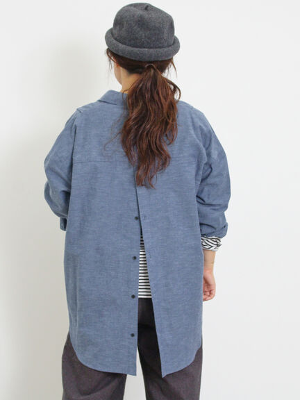 後ろ釦スキッパーチュニック（ブラック/ベージュ/オレンジ/グリーン/ブルー）｜Samansa Mos2（サマンサ モスモス）通販