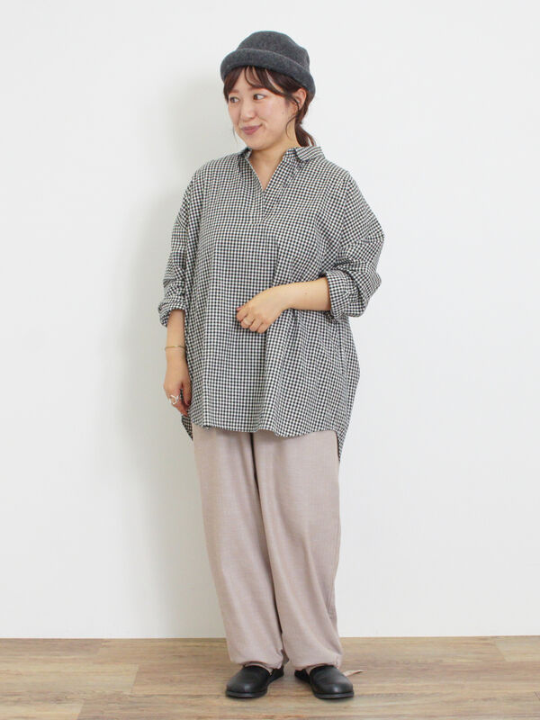 Samansa Mos2 新品 sm2 ○④⑤① スキッパー リネン混 綿麻 チュニック 