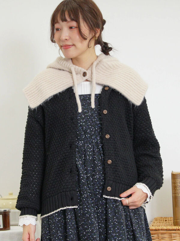 美品 St ANDREWS 2way ニット ライナー サイズL ラーベン編み前後2WAYニット（トップス/カーディガン）【セール