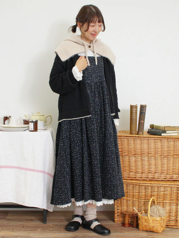 美品 St ANDREWS 2way ニット ライナー サイズL ラーベン編み前後2WAYニット（トップス/カーディガン）【セール