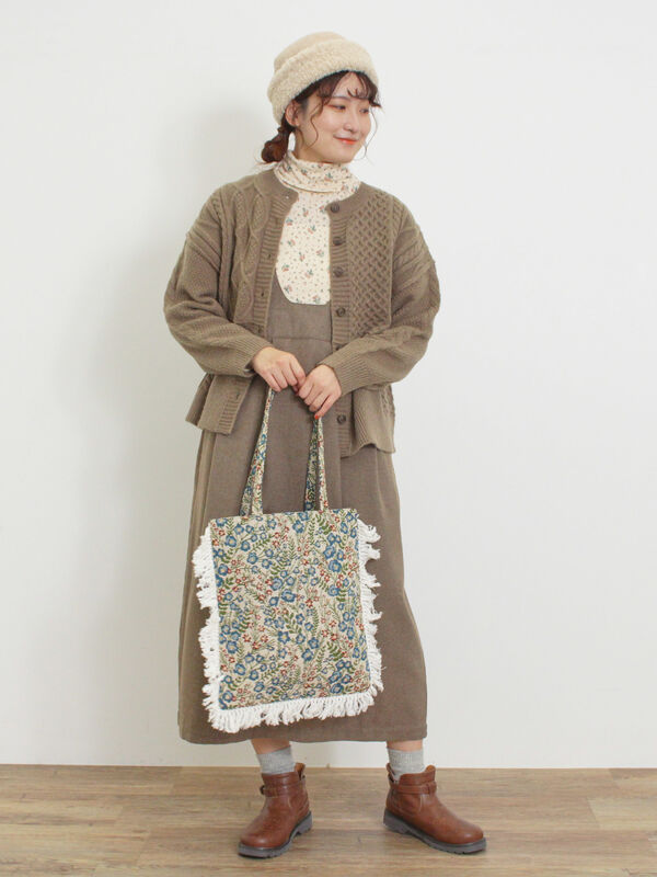 パッチワークケーブル前後2WAYニット（トップス/カーディガン