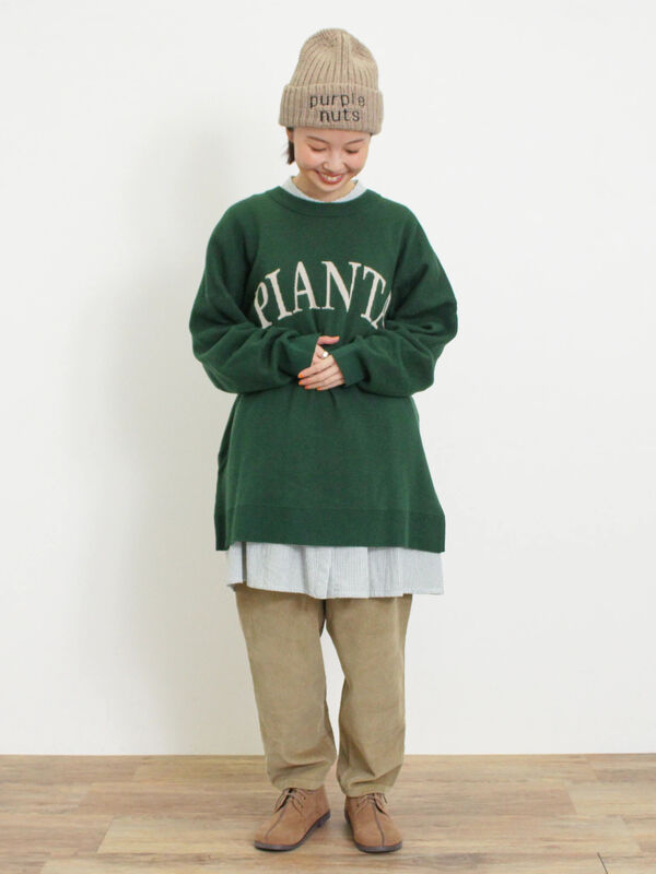 スウェットライクロゴジャカードニット（トップス/ニット・セーター