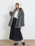 ウーリーライクミドル丈クルーネックコート（チャコールグレー/イエロー/カーキ/ブルー/キナリ）｜Samansa Mos2（サマンサ モスモス）通販