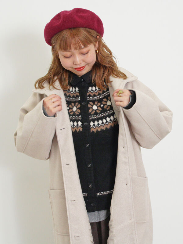 ウーリーライクスタンドカラーコート（アウター/コート）【セール