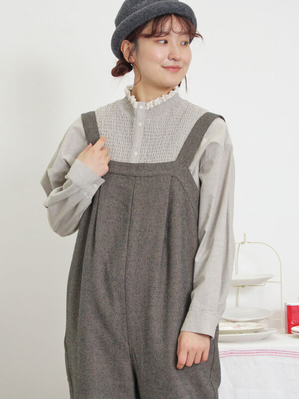 ウール混タックサロペット（ワンピース/サロペット）【セール