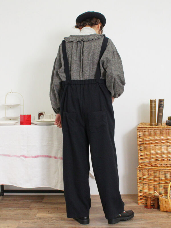 NO CONTROL AIR 梳毛ウール＆ポリエステル 2タックサロペット NO