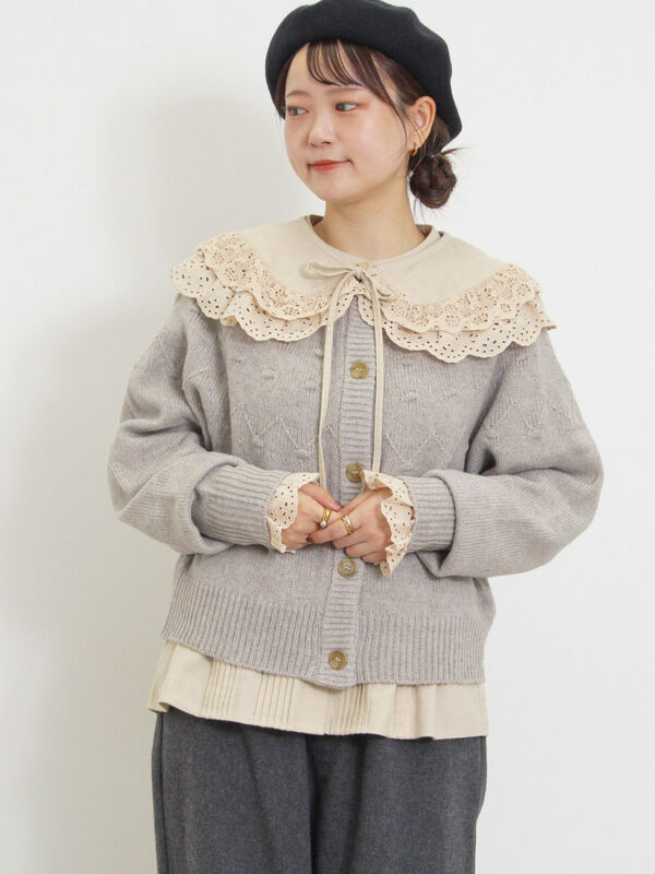 ◎求心風ぽこぽこ2WAYニット（トップス/カーディガン）【セール