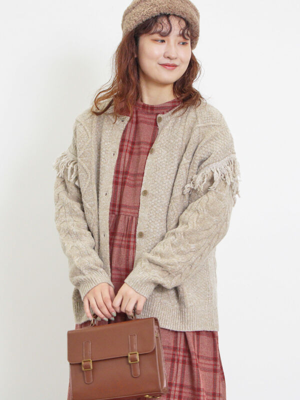 フリンジ前後2WAYニット（トップス/カーディガン）【セール】｜Samansa