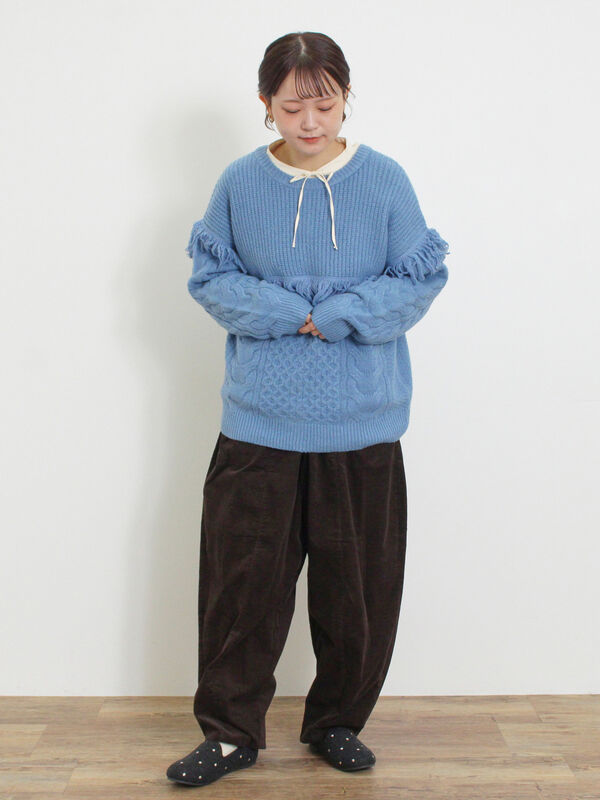 美品 St ANDREWS 2way ニット ライナー サイズL フリンジ前後2WAYニット（トップス/カーディガン）【セール】｜Samansa