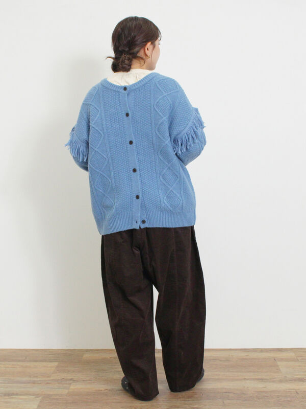 フリンジ前後2WAYニット（トップス/カーディガン）【セール】｜Samansa